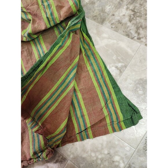 Vintage Lung Mei Trading Co. Full Length Green Brown Tunic With Pockets Med - Picture 5 of 6